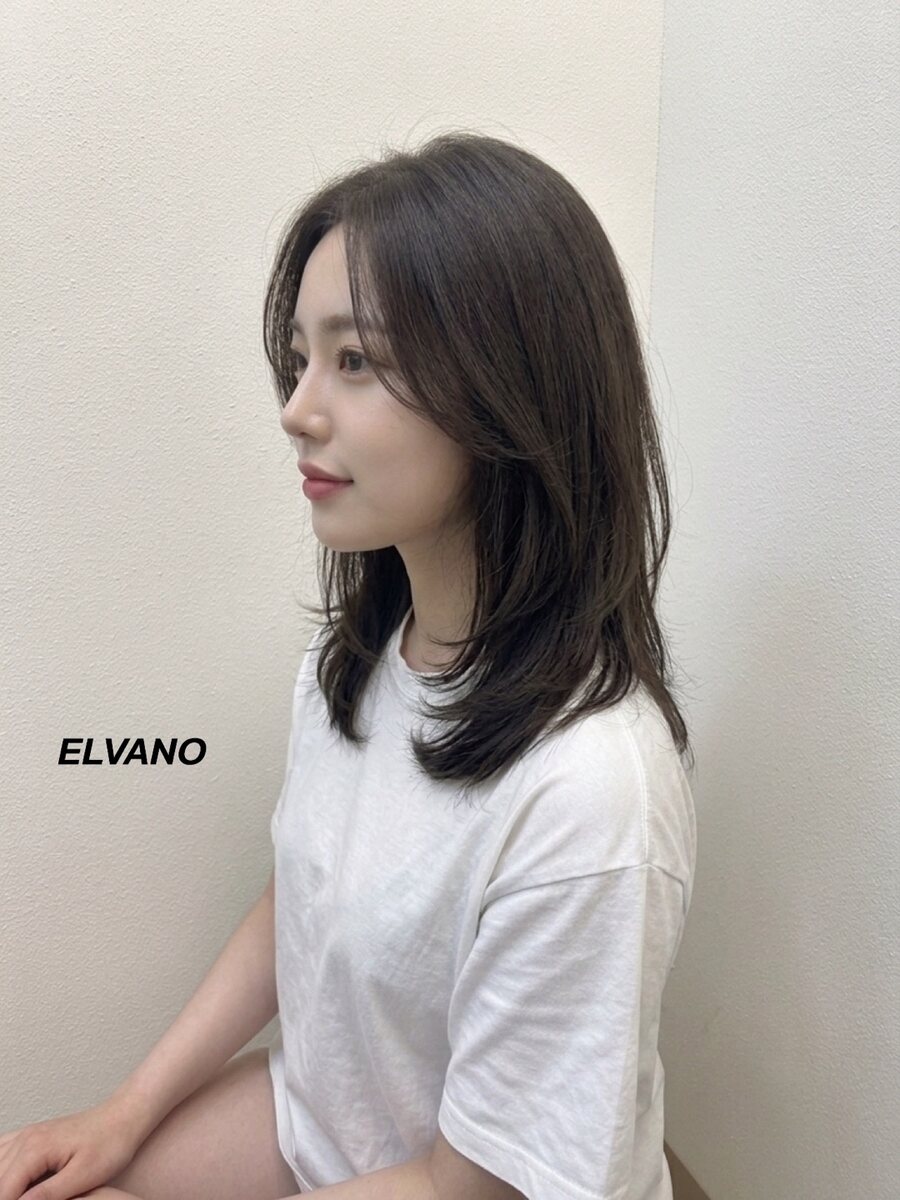 중단발 레이어드 C컬펌